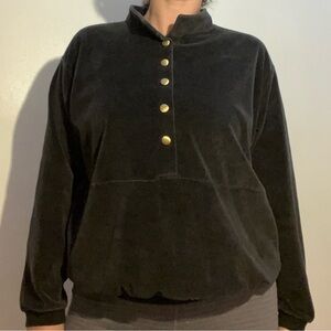 Black Pullover with Gold Buttons